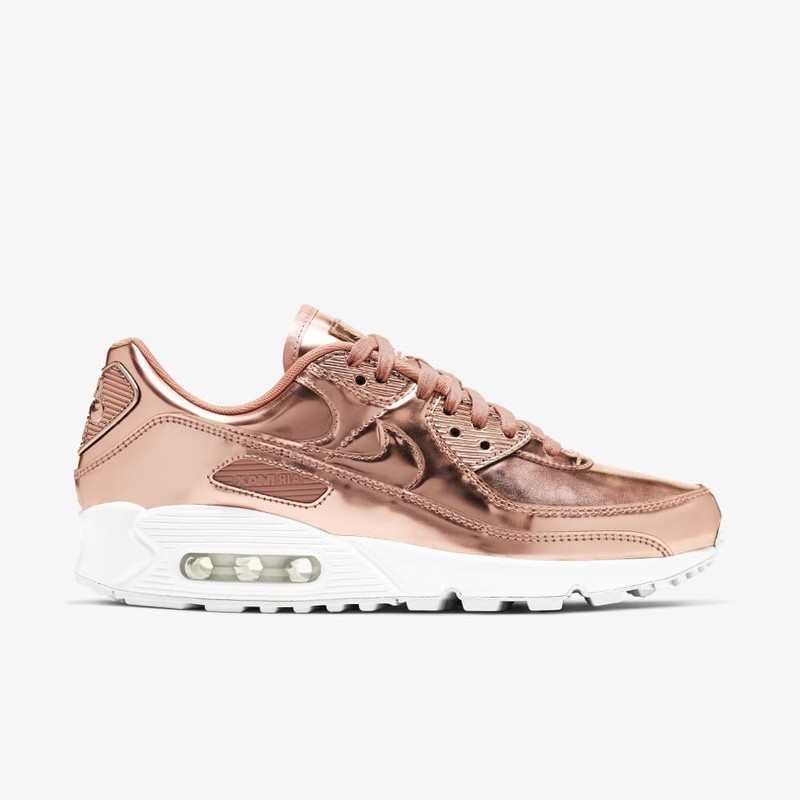 white and rose gold nike air max